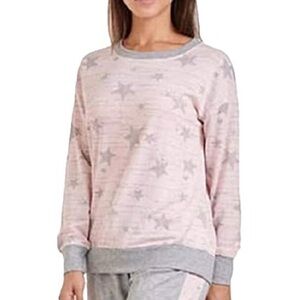 Splendid Star Print Lightweight Sweatshirt Womens Size Large Long Sleeve Crew